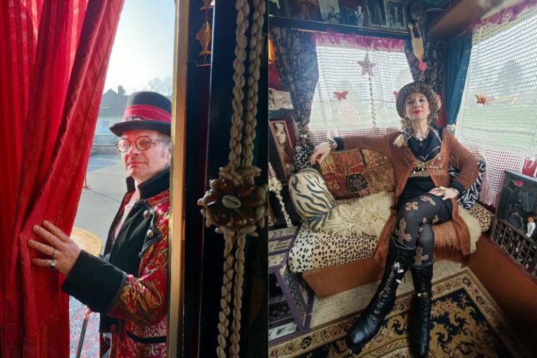 Djodjo et Olga curiosités dans une caravâne